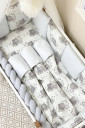 Полный комплект постельного белья для новорожденных Happy night, Слоны на белом