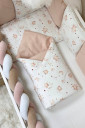 Полный комплект постельного белья для новорожденных Happy night, Галактика бежевый