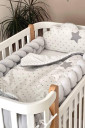 Комплект постельного белья для новорожденных Облачка, серого цвета