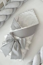 Комплект постельного белья для новорожденных Облачка, серого цвета