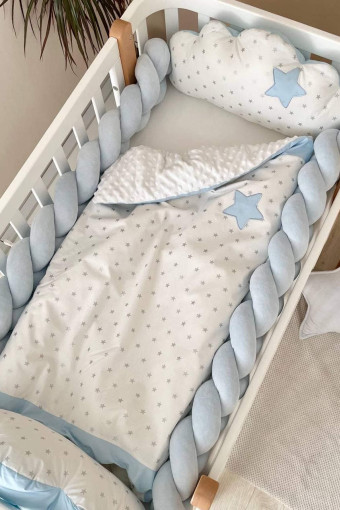 Комплект детского постельного белья Облачка, голубой