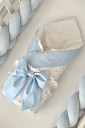 Комплект постельного белья для новорожденных Облачка, голубого цвета