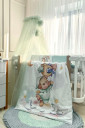 Комплект дитячої постільної білизни з 6 предметів Ведмедик Гаммі, м'ятний