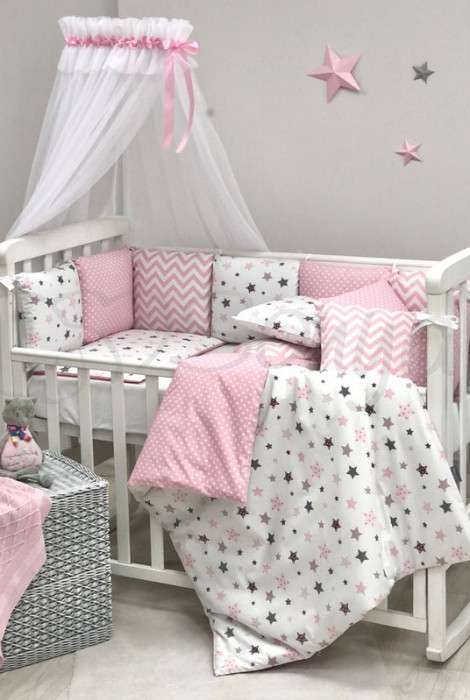 Комплект детского постельного белья с 7 предметов Baby Design, Stars