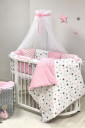 Комплект дитячої постільної білизни із 7 предметів Baby Design, Stars Pink