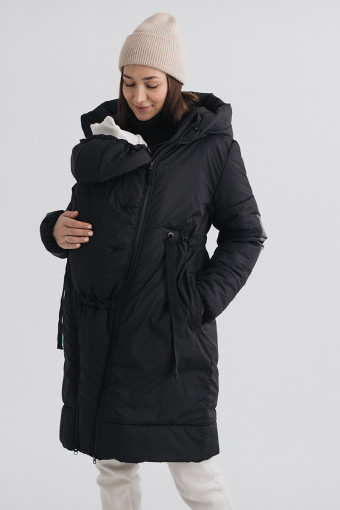 Зимняя слингокуртка / куртка для беременных 3в1 Чёрная