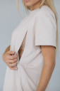 Простора футболка для вагітних з секретом для годування, ванільного кольору