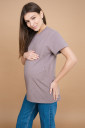 Простора футболка для вагітних з секретом для годування, в кольорі какао