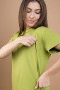 Свободная футболка для беременных с секретом для кормления, зелёного цвета