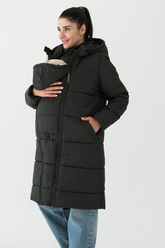 Зимова куртка для вагітних і слінгоносіння 3 в 1, Чорний