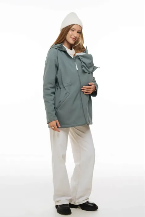 Демісезонна слінгокуртка для вагітних Softshell 3 в 1, Шавлія