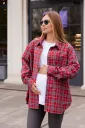 Картата сорочка для вагітних Siena, червона