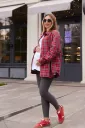 Картата сорочка для вагітних Siena, червона