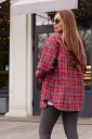 Картата сорочка для вагітних Siena, червона