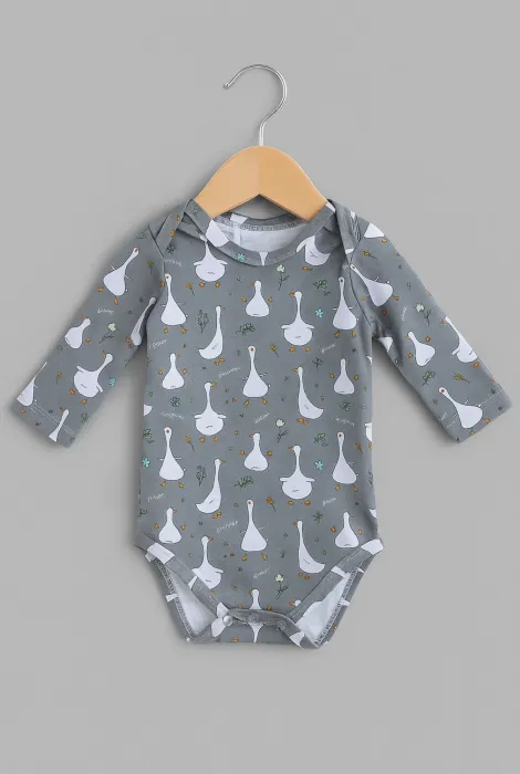 Детский трикотажный боди с длинным рукавом, Гуси Детский трикотажный боди с длинным рукавом, Гуси