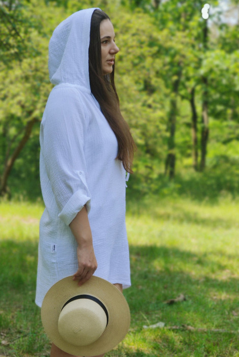 Доросла муслінова туніка unisex, білого кольору