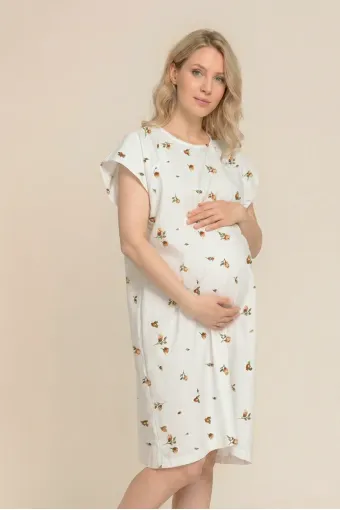 Платье-рубашка для родов и кормления, Мелкие розы