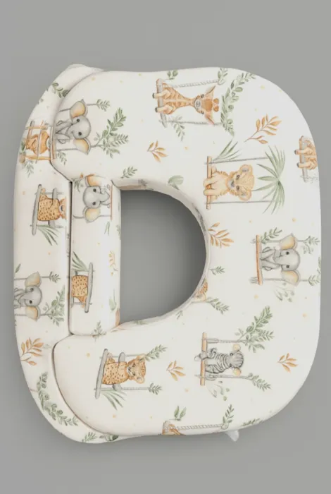 Бавовняна наволочка на ортопедичну подушку для годування двійні, звірі на гойдалках Бавовняна наволочка на ортопедичну подушку для годування двійні, звірі на гойдалках