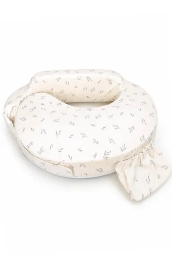Змінний чохол для подушки Feeding pillow, сірі гілочки на молочному
