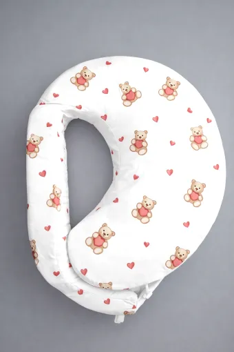 Сменный чехол для подушки Feeding pillow, мишки с сердечками