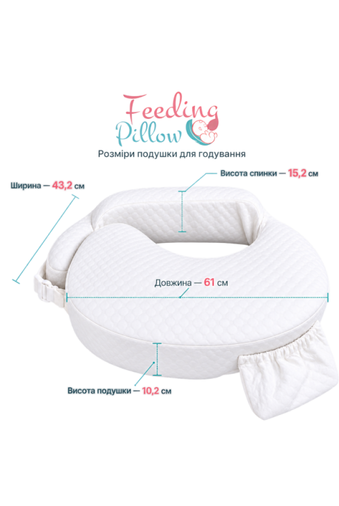 Розміри подушки для годування Feeding Pillow для однієї дитини