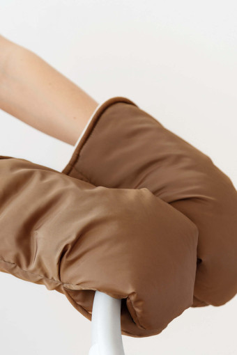 Муфта-рукавички для коляски, коричневий