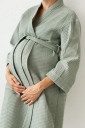 Вафельний халат для вагітних Mary, оливкового кольору