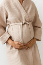 Вафельний халат для вагітних Mary, бежевого кольору