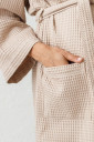 Вафельный халат для беременных Mary, бежевого цвета