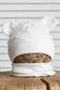 Трикотажная шапочка с ушками и шарф-хомут Bruin, молочного цвета