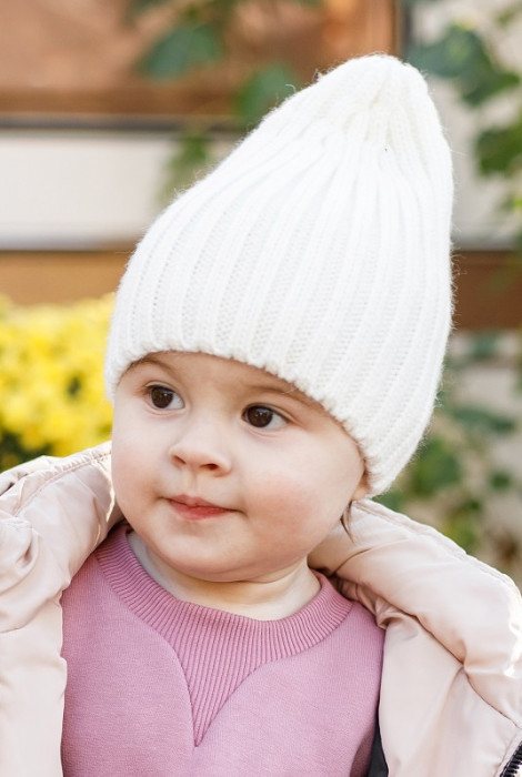 Дитяча зимова шапочка Alen, молочна