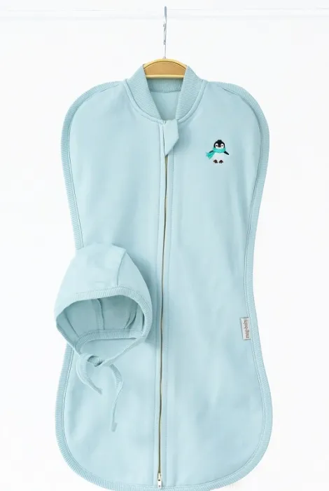 Тепла пелюшка-кокон на змійці Cozy, з вишитим пінгвіном