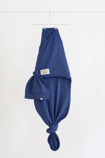 Безразмерная пеленка кокон на липучках Каспер, Синий