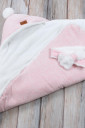 Велюровый конверт-одеяло на выписку на махре Розовый