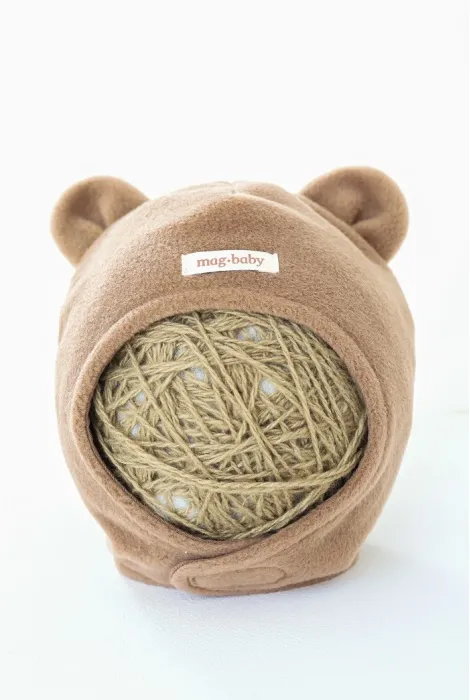 Флисовая шапка Ted с ушками, коричневая