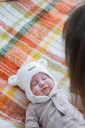 Меховая шапка Baloo с ушками, молочная