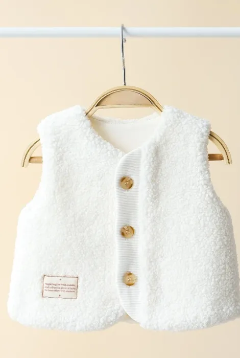 Хутряна жилетка Tino для малюків, молочна Хутряна жилетка Tino для малюків, молочна