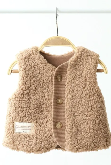 Хутряна жилетка Tino для малюків, коричнева