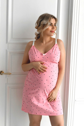 Нічна сорочка 24124 для вагітних і годування Baby, рожева пудра
