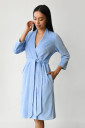 Велюровый халат для беременных 25200, голубого цвета