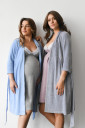 Велюровий халат для вагітних 25200, блакитного кольору