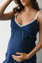 Рубашка для беременных и кормления 24133, синего цвета