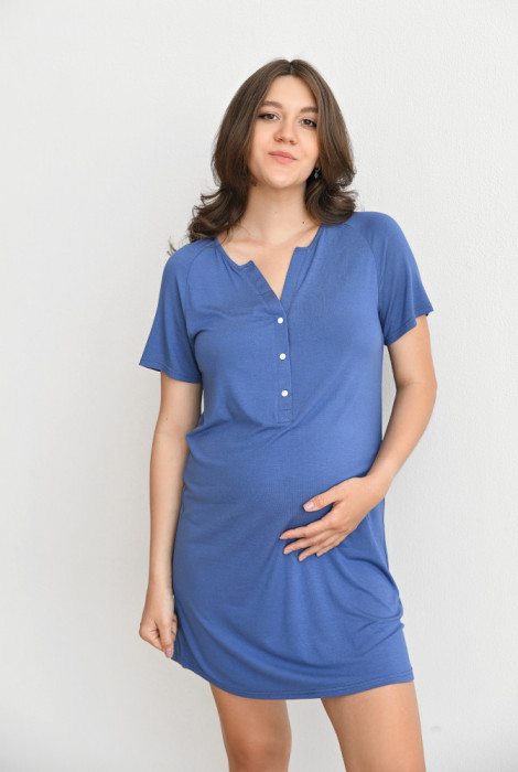 Нічна сорочка Lazy для вагітних і годуючих, індиго