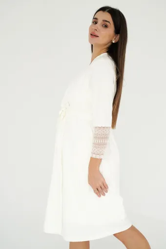 Халат для беременных 25318, молочный