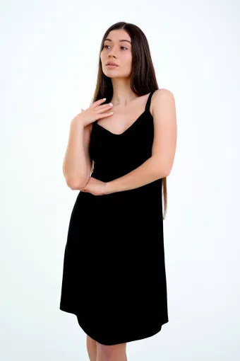 Нічна сорочка 24195 для вагітних і годування, чорний