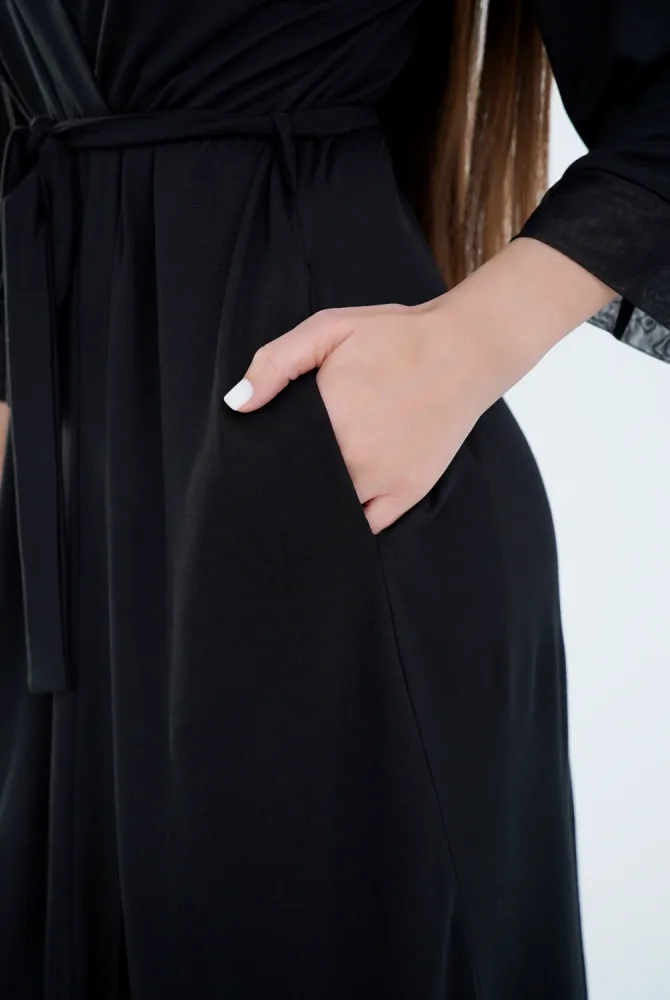 Халат для вагітних і годуючих 25319, чорний Халат для вагітних і годуючих 25319, чорний