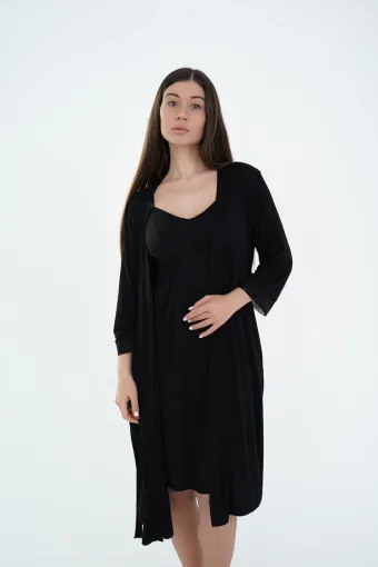 Халат для вагітних 25319, чорний