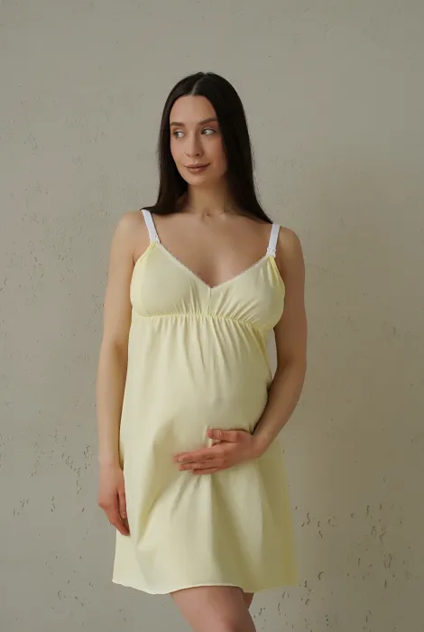 Сорочка для вагітних і годування 24133, жовтого кольору