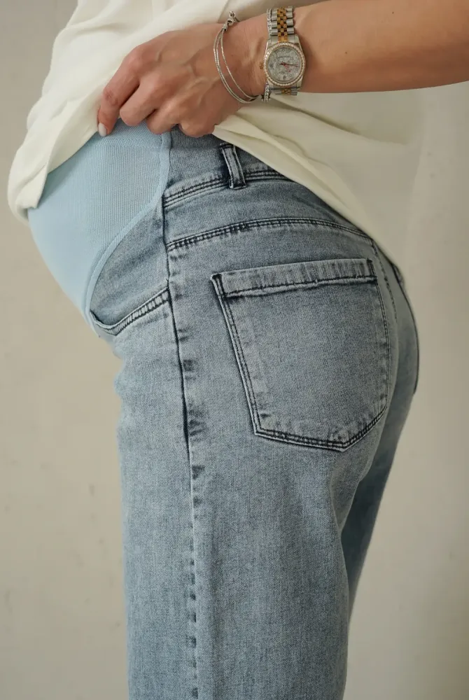 Джинси Wide leg для вагітних 45000, блакитні Джинси Wide leg для вагітних 45000, блакитні