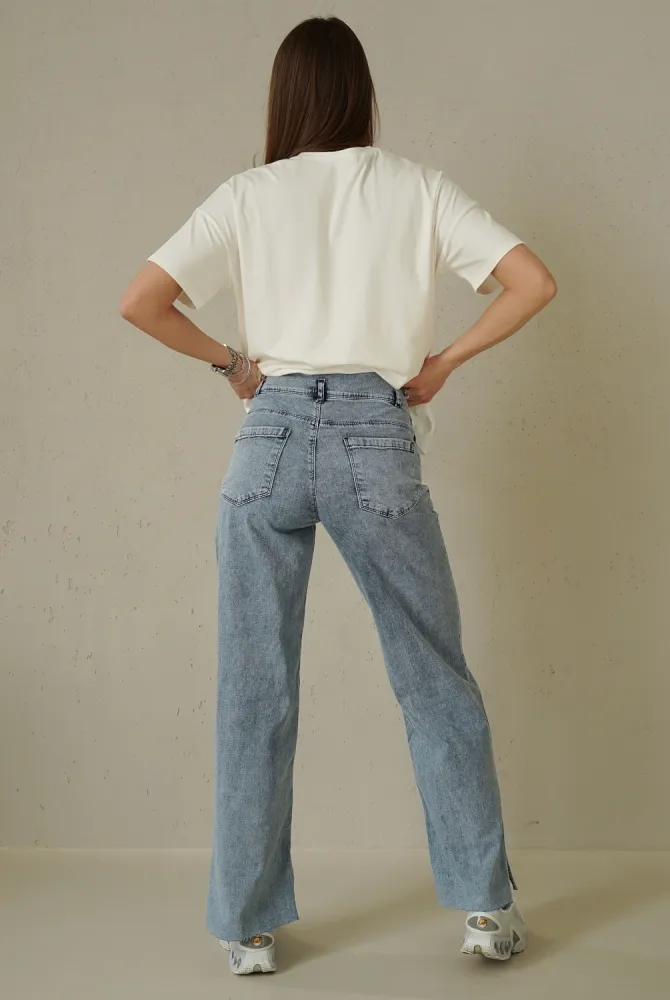 Джинси Wide leg для вагітних 45000, блакитні Джинси Wide leg для вагітних 45000, блакитні